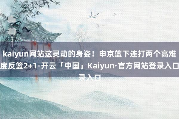 kaiyun网站这灵动的身姿！申京篮下连打两个高难度反篮2+1-开云「中国」Kaiyun·官方网站登录入口